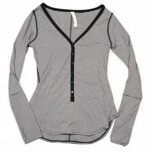 Lululemon striped button up Henley